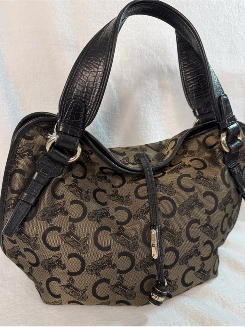 Celine Carriage Canvas Bittersweet Hobo Shoulder Bag